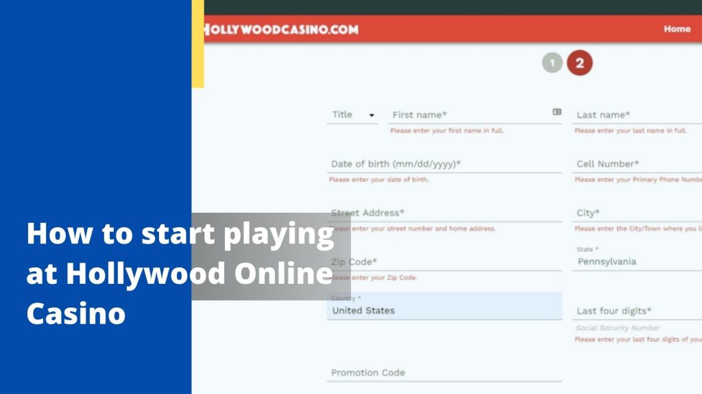 How to start playing at Hollywood Online Casino